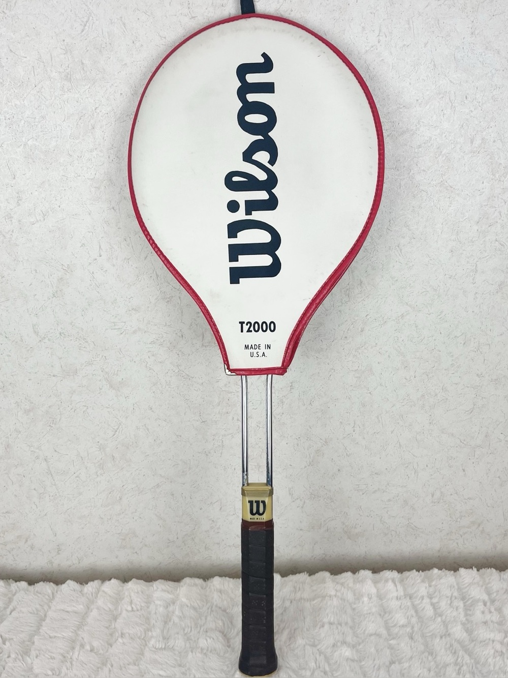 Vintage Wilson T2000 Steel Tennis Racquet With Cover USA Retro Jimmy Connors